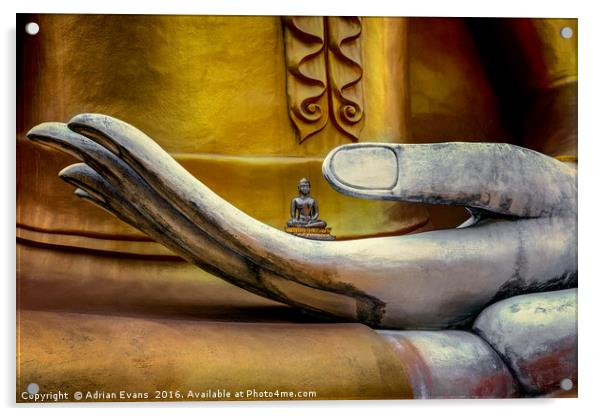 Hand of Buddha Thailand Acrylic by Adrian Evans