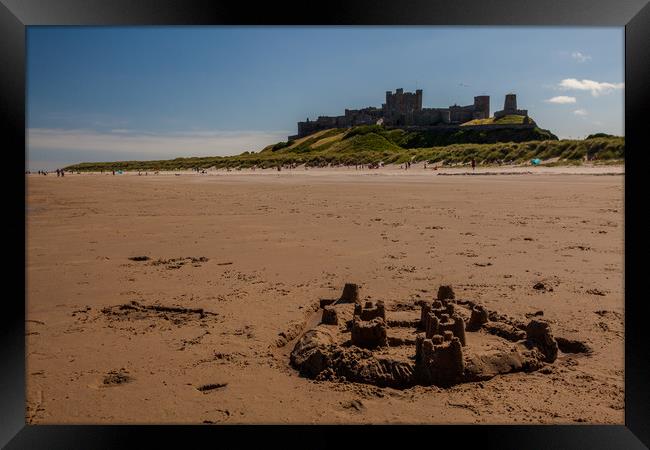 Bamburgh Castle beach Framed Print by Thomas Schaeffer