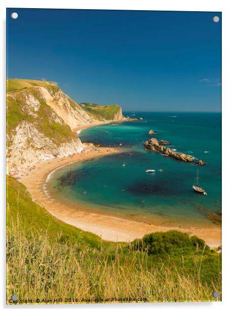 Dorset Coastline on a hot summer day Acrylic by Alan Hill