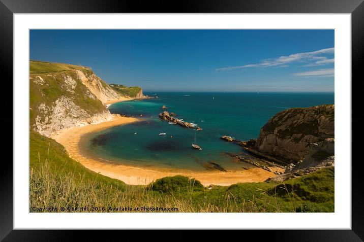 Dorset Coastline on a hot summer day Framed Mounted Print by Alan Hill