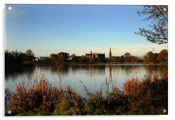 Lurgan Park Lake Acrylic by David McFarland