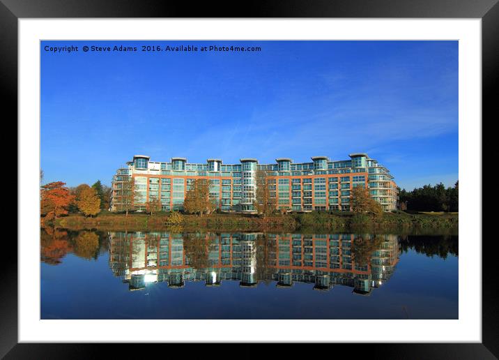 River Crescent Apartment Building Framed Mounted Print by Steve Adams