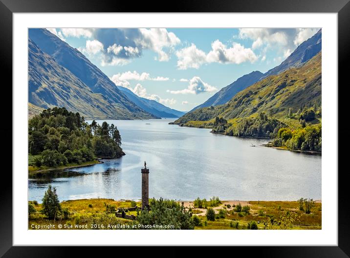 Rugged highlands of Scotland Glenfinnan Monument Framed Mounted Print by Sue Wood