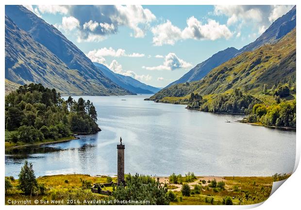 Rugged highlands of Scotland Glenfinnan Monument Print by Sue Wood
