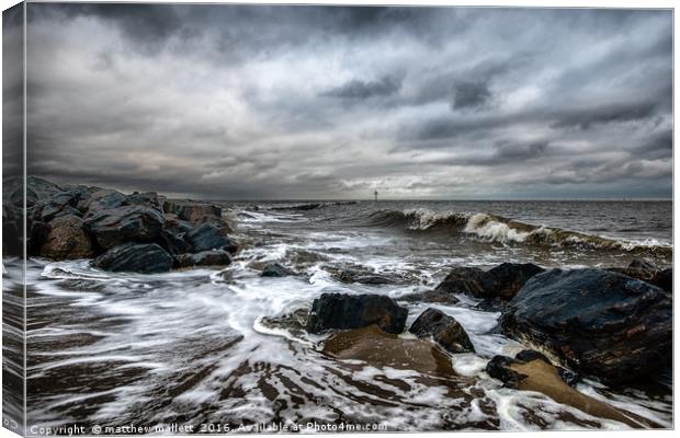Storm Angus Essex Angry Sea 1 Canvas Print by matthew  mallett