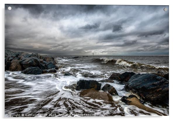 Storm Angus Essex Angry Sea 1 Acrylic by matthew  mallett