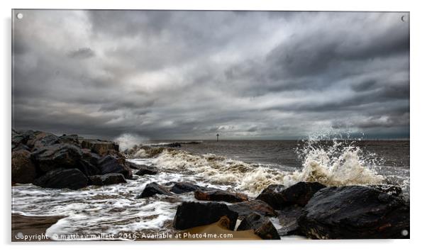 Storm Angus Essex Angry Sea 2 Acrylic by matthew  mallett