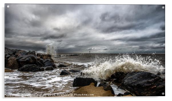 Storm Angus Essex Angry Sea 3 Acrylic by matthew  mallett