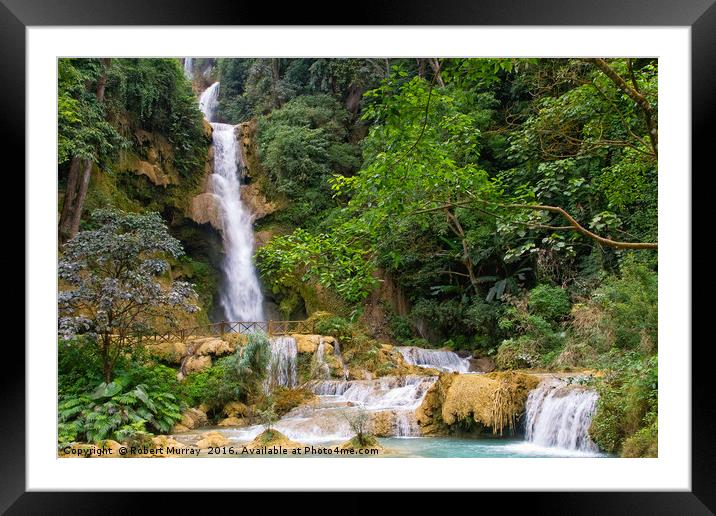 Laos Waterfall Framed Mounted Print by Robert Murray