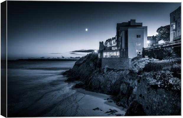 Tenby Moon Canvas Print by Purple OneTwoEight