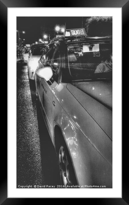 Taxi's Lined Up Framed Mounted Print by David Pacey
