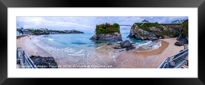 Towan Bay, Newquay, Cornwall, 2016 Framed Mounted Print by Andrew Draycott