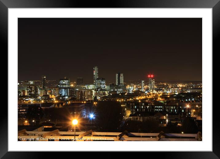Liverpool at Night Framed Mounted Print by Chris Orford