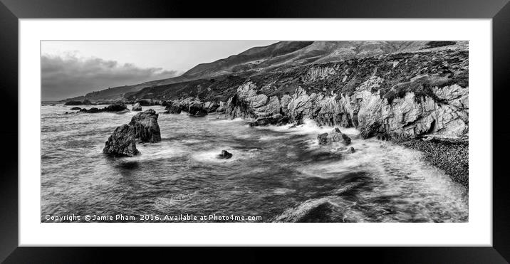 View of the rocky coast from Soberanes Point in Ga Framed Mounted Print by Jamie Pham