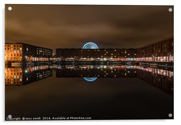 Albert Dock, Refections Acrylic by tony smith
