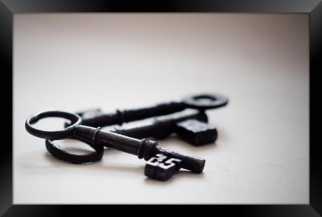 Keys, olde iron keys Framed Print by K. Appleseed.