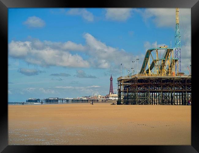 Blackpool beach Framed Print by Victor Burnside