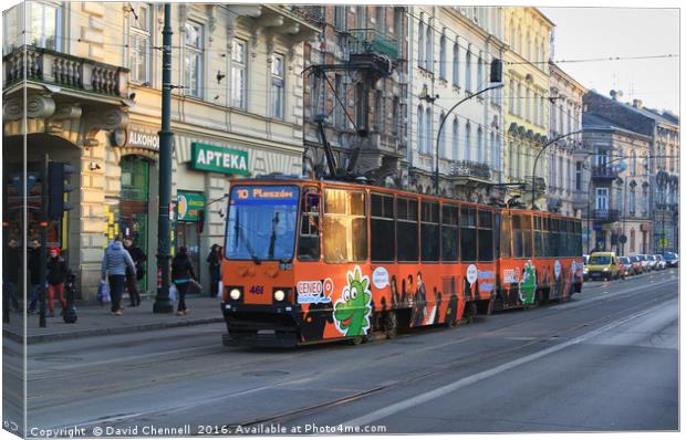 Krakow Tram  Canvas Print by David Chennell