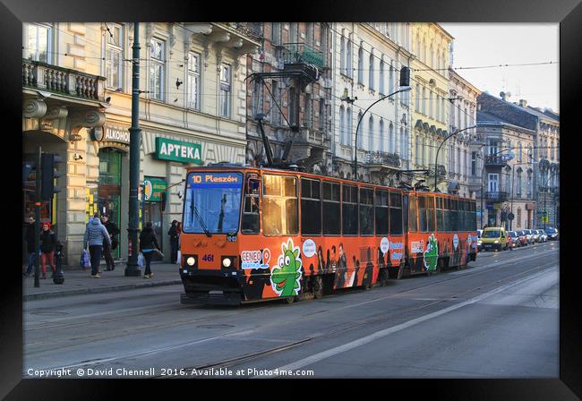 Krakow Tram  Framed Print by David Chennell