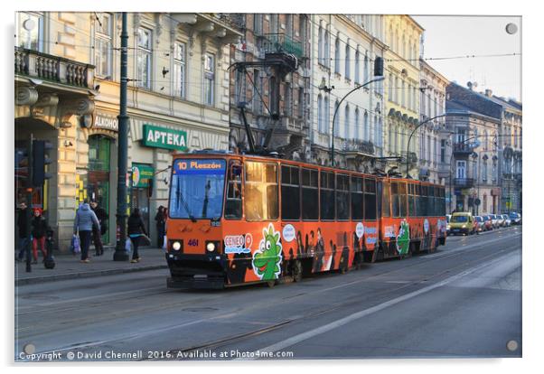 Krakow Tram  Acrylic by David Chennell