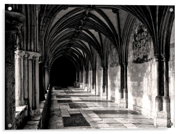 The Cloisters Norwich Cathedral Acrylic by Darren Burroughs