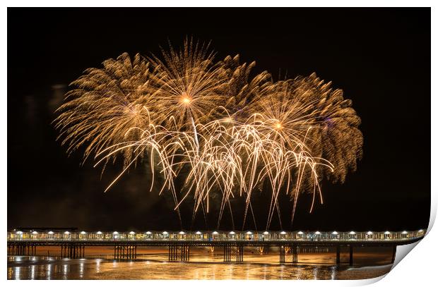 Grand Pier fireworks display Print by Dean Merry