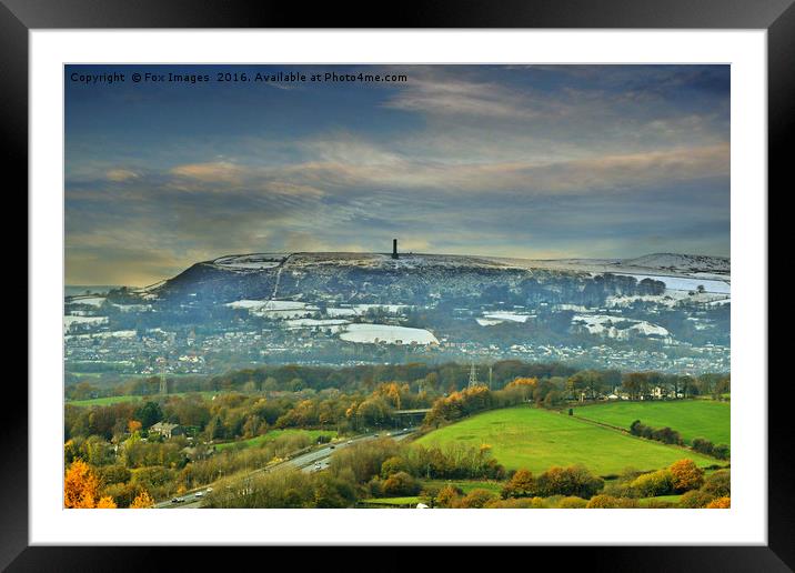 Holcombe hill tower Framed Mounted Print by Derrick Fox Lomax