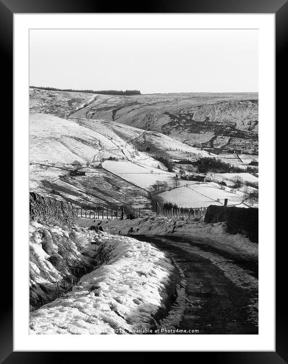 Snow on Marsh Lane Framed Mounted Print by Philip Openshaw
