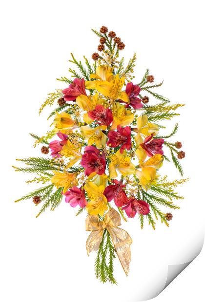 Peruvian Lily Christmas tree Print by Jacky Parker