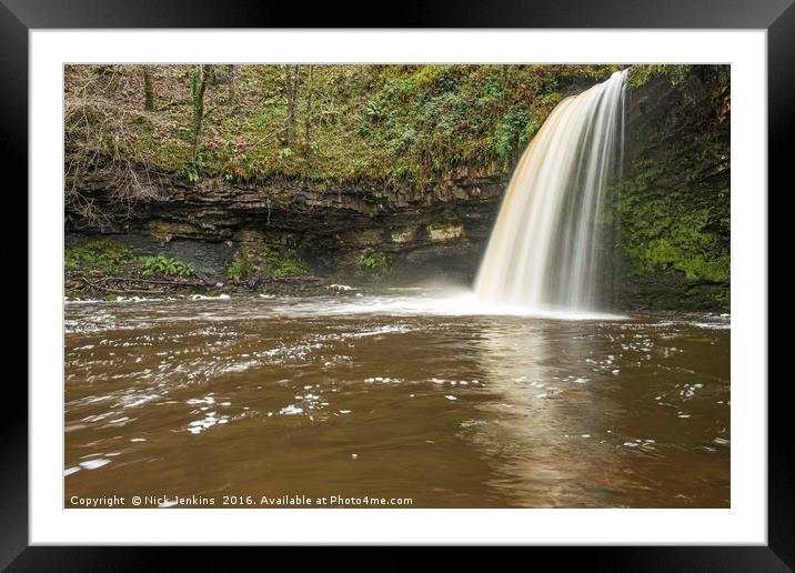 Scwd Gwladys Waterfall Vale of Neath Framed Mounted Print by Nick Jenkins