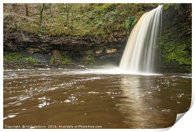 Scwd Gwladys Waterfall Vale of Neath Print by Nick Jenkins