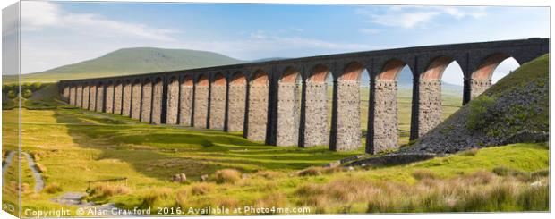 Ribblehead Viaduct Panorama Canvas Print by Alan Crawford