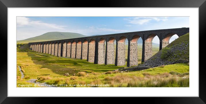 Ribblehead Viaduct Panorama Framed Mounted Print by Alan Crawford