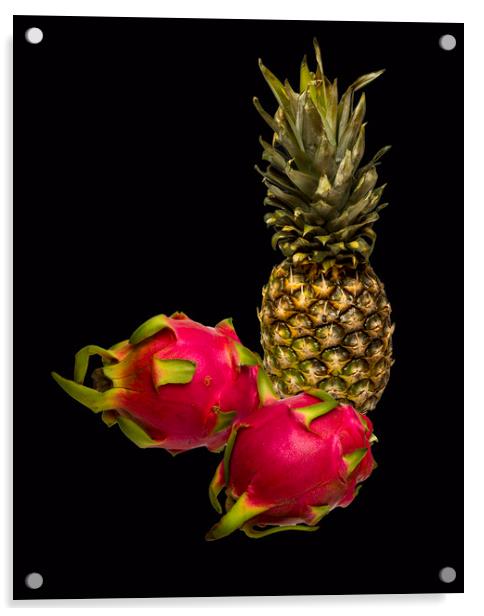 Pineapple and Dragon Fruit Acrylic by David French
