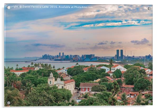 Aerial View of Olinda and Recife, Pernambuco Brazi Acrylic by Daniel Ferreira-Leite