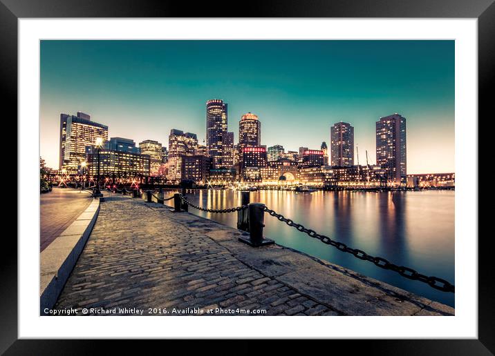 Boston Harbour Framed Mounted Print by Richard Whitley
