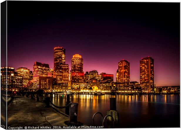 Boston Harbour Canvas Print by Richard Whitley