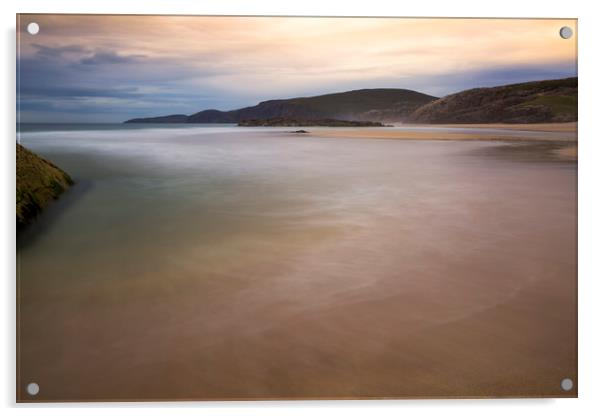 Sandwood Bay as the Sun Sets Acrylic by Derek Beattie