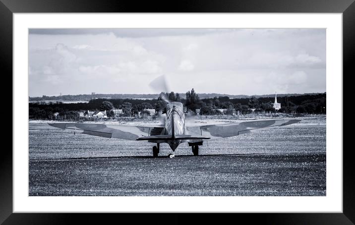 Spitfire Taxi Out Framed Mounted Print by J Biggadike