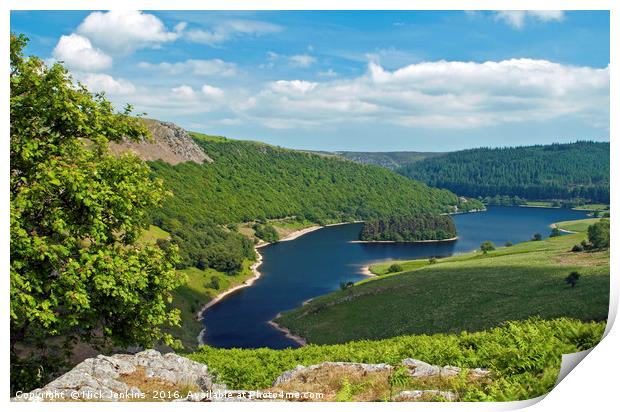 Penygarreg Reservoir Elan Valley Powys Wales Print by Nick Jenkins