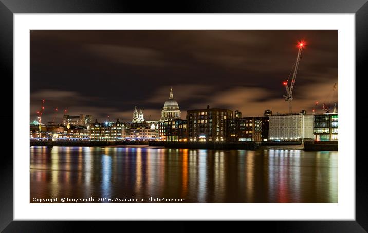 North Bank, London Framed Mounted Print by tony smith