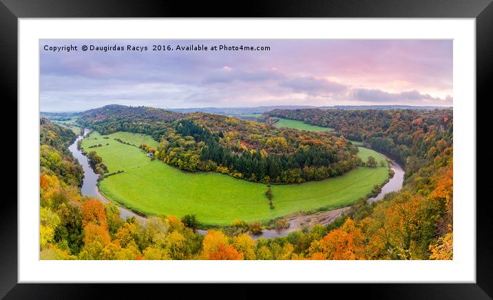 Autumnal sunrise colours at Symmonds Yat, UK Framed Mounted Print by Daugirdas Racys