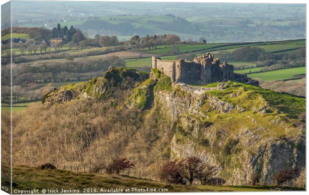 Carreg Cennen Castle Carmarthenshire West Wales Canvas Print by Nick Jenkins