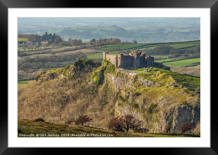 Carreg Cennen Castle Carmarthenshire West Wales Framed Mounted Print by Nick Jenkins
