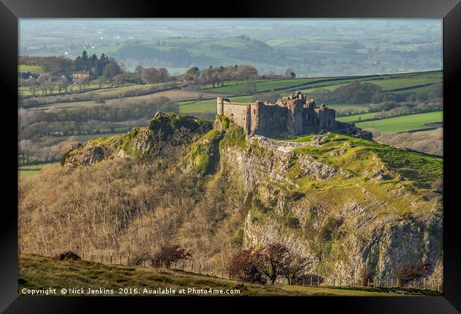 Carreg Cennen Castle Carmarthenshire West Wales Framed Print by Nick Jenkins