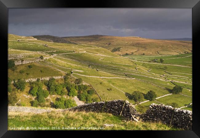 The Hills above Malham Cove Yorkshire Dales  Framed Print by Nick Jenkins