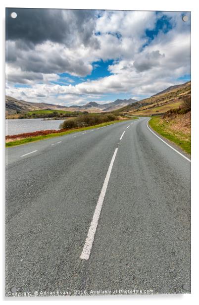 Road to Snowdon Wales Acrylic by Adrian Evans