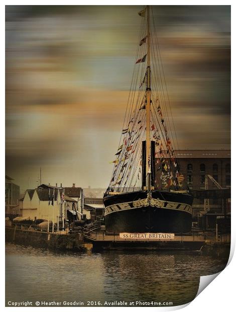 The S.S. Great Britain, Bristol. Print by Heather Goodwin
