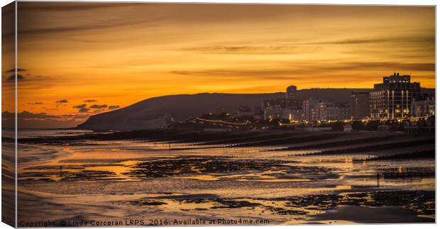Eastbourne After Sunset Canvas Print by Linda Corcoran LRPS CPAGB