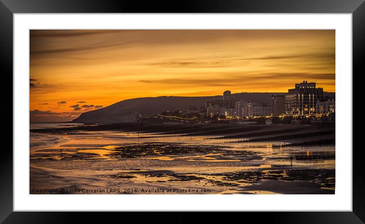 Eastbourne After Sunset Framed Mounted Print by Linda Corcoran LRPS CPAGB
